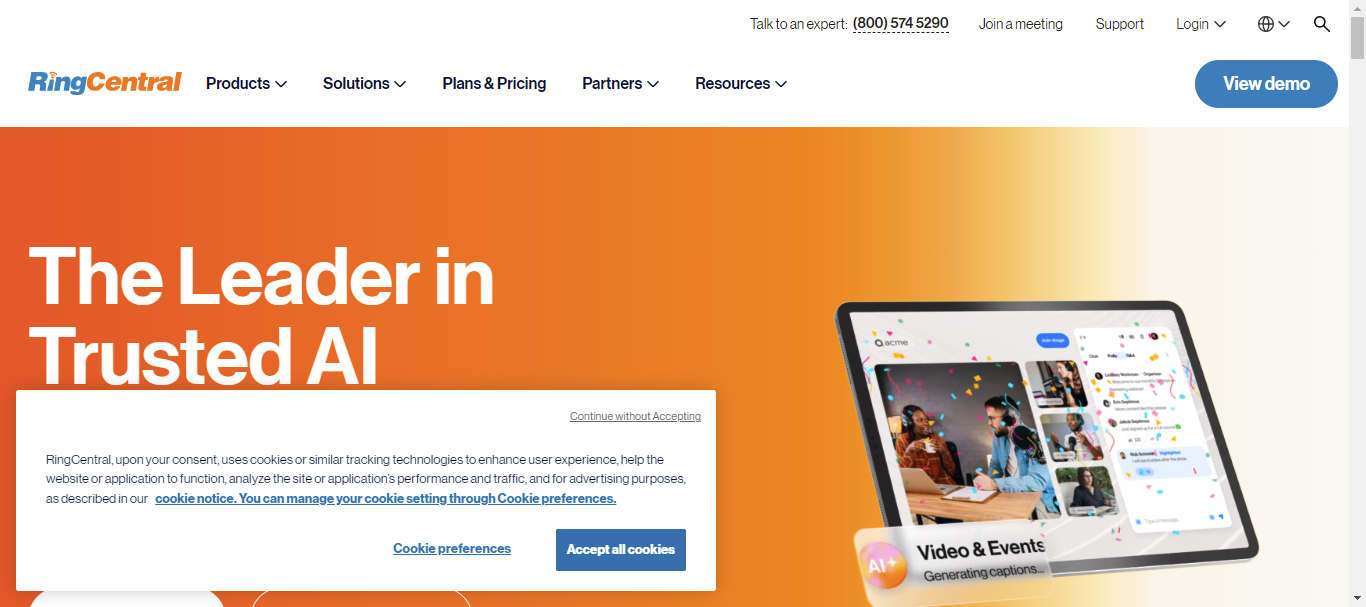 RingCentral Homepage